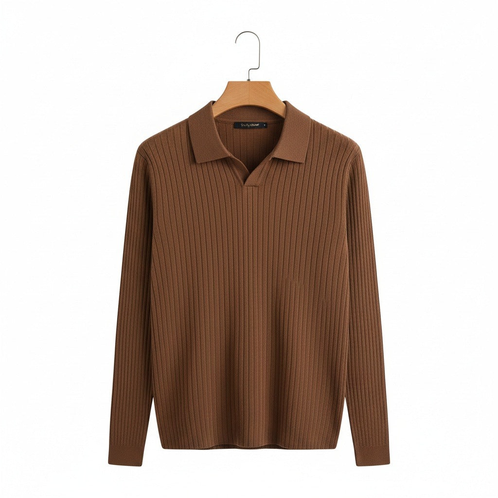 Florent | Polo rayé manches longues