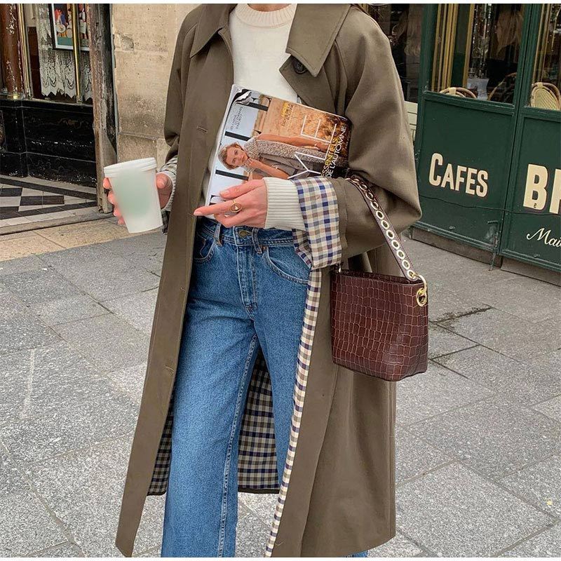 Albane | Trench long doublure à carreaux