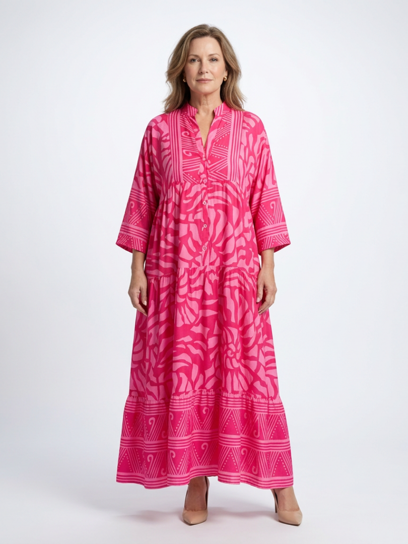 Céline | Robe Midi à Boutons Marielle