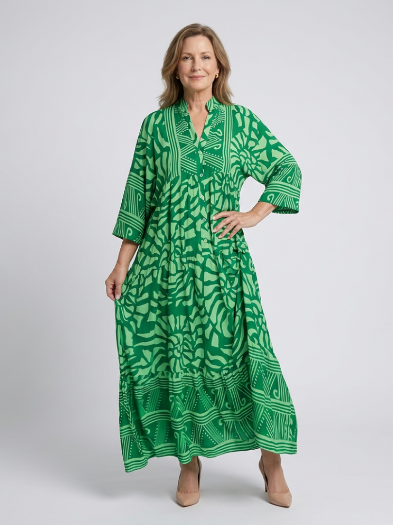 Céline | Robe Midi à Boutons Marielle