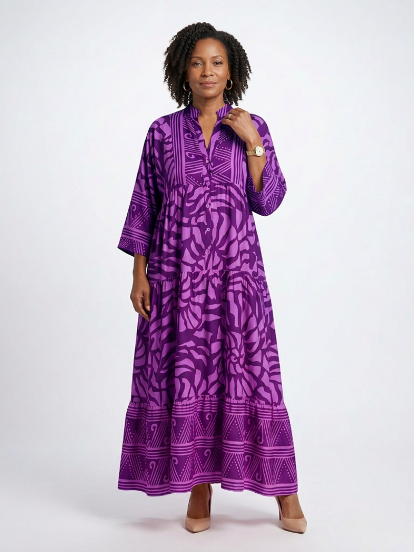 Céline | Robe Midi à Boutons Marielle