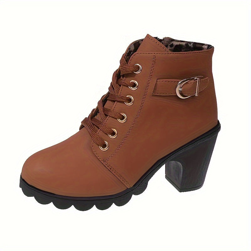 Pierrette | Bottines lacées à talon bloc
