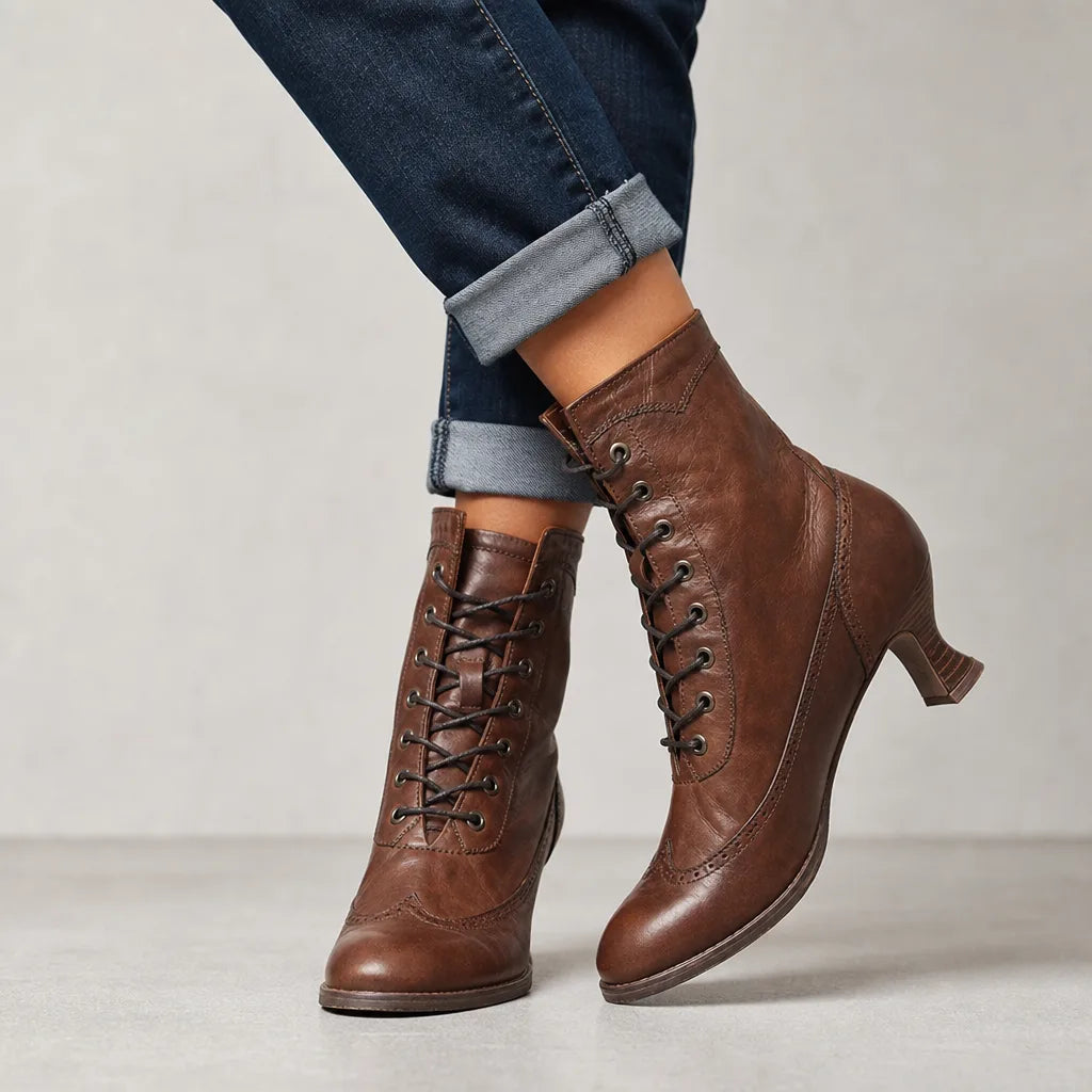 Léonore | Bottines lacées à bout pointu