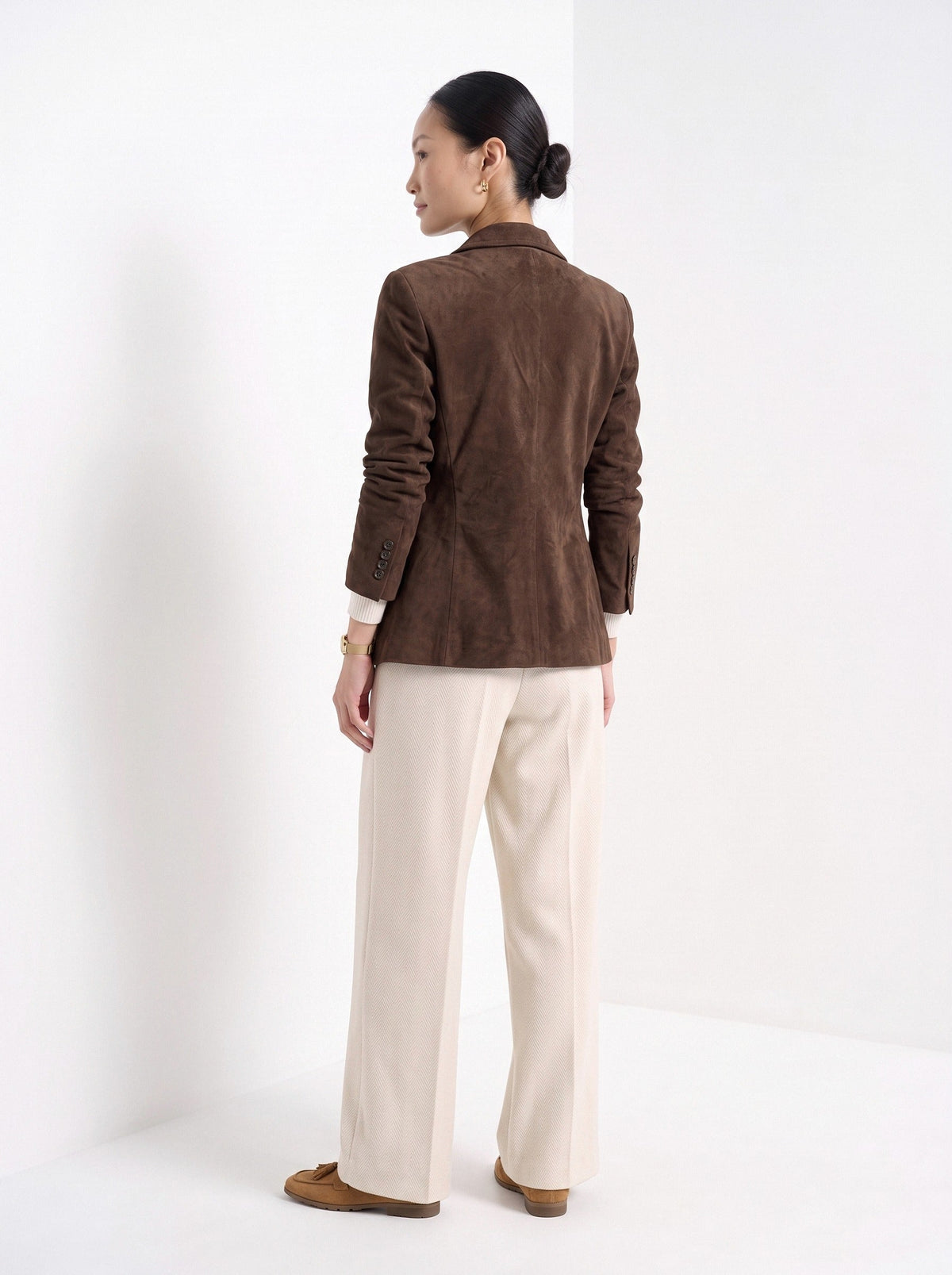 Barbara | Blazer cintré aspect suédé