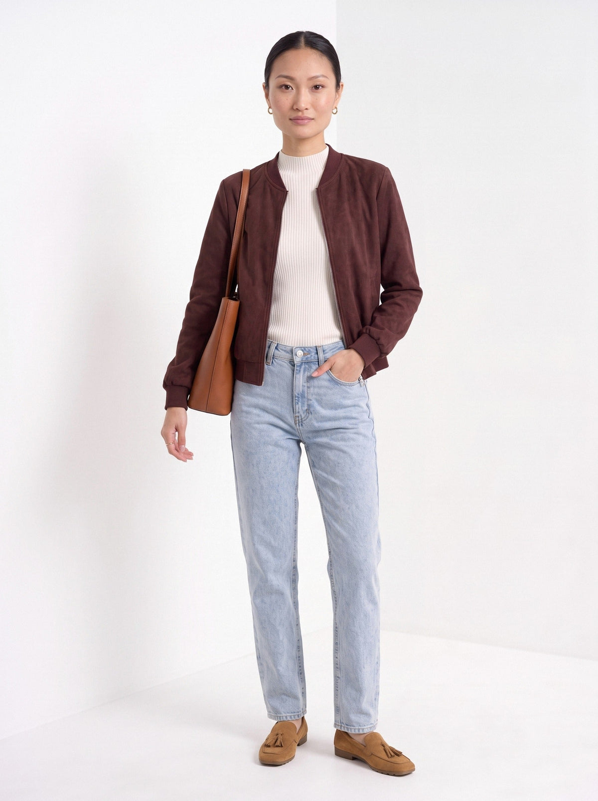 Blandine | Blouson aspect suédé