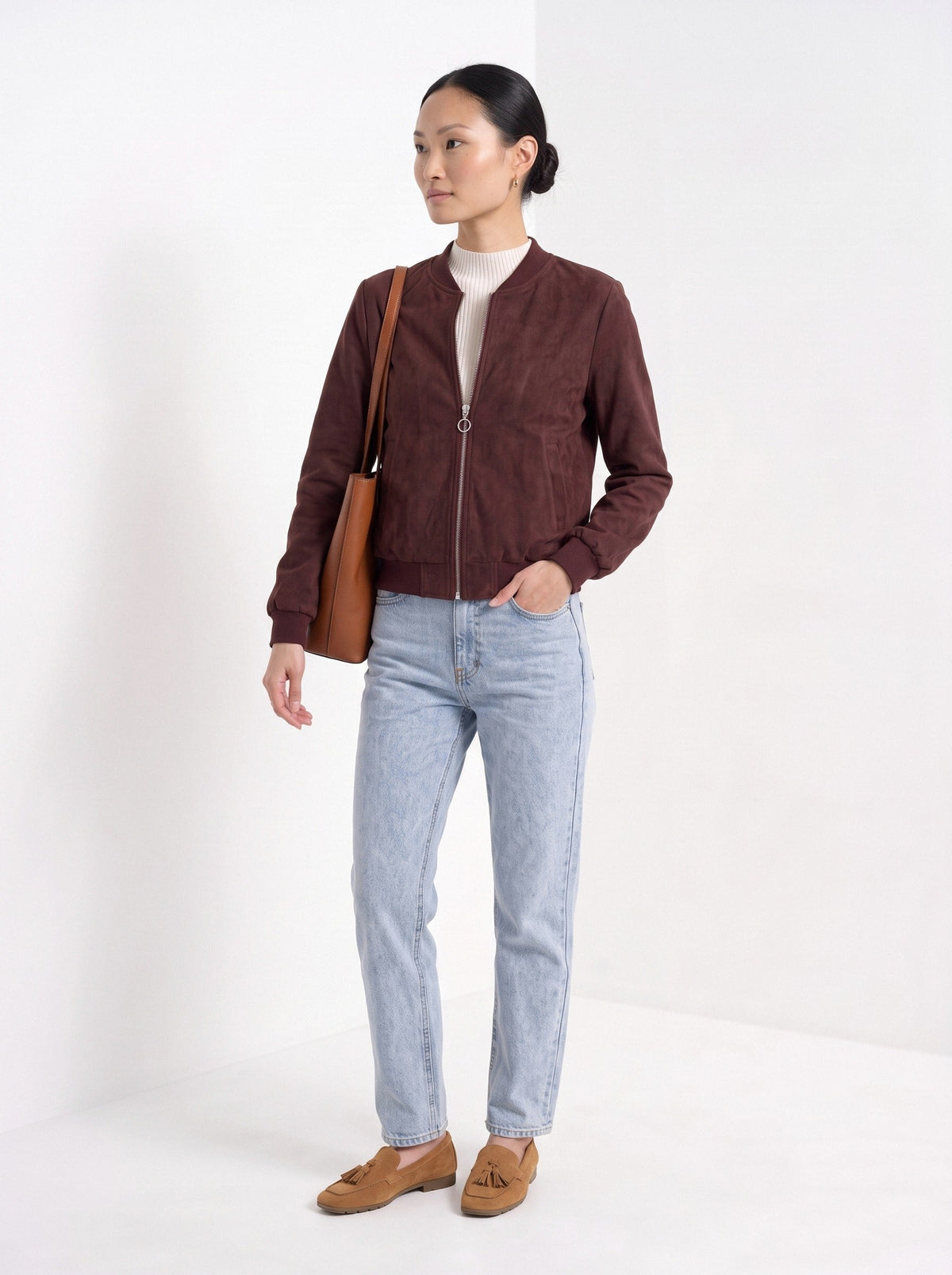 Blandine | Blouson aspect suédé