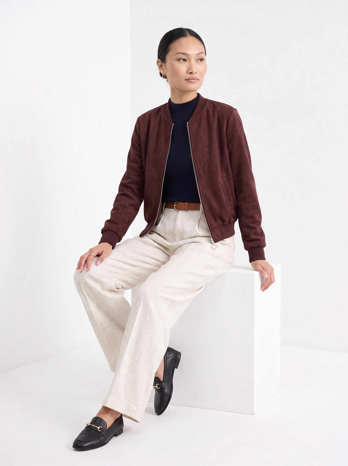 Blandine | Blouson aspect suédé