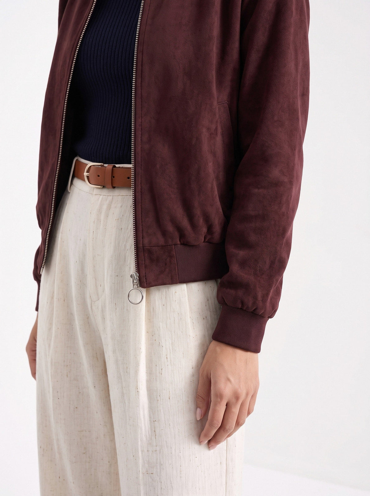 Blandine | Blouson aspect suédé
