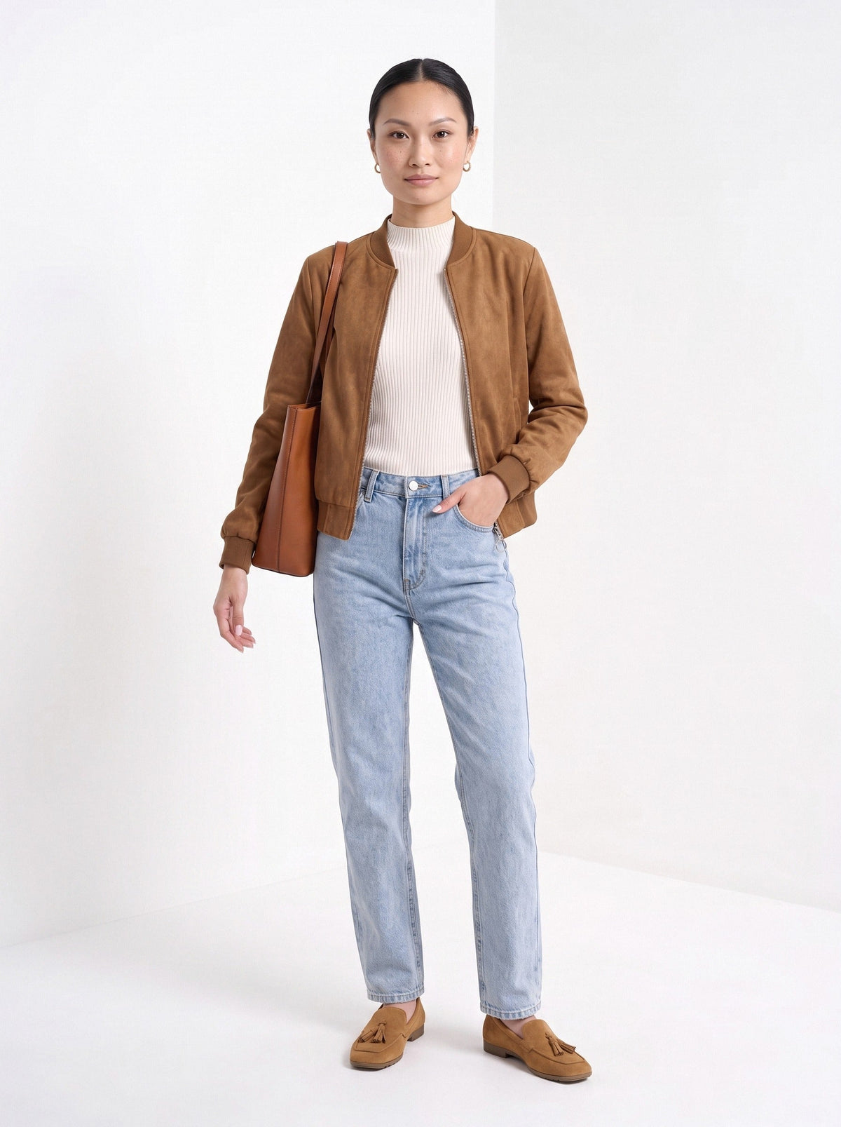 Blandine | Blouson aspect suédé