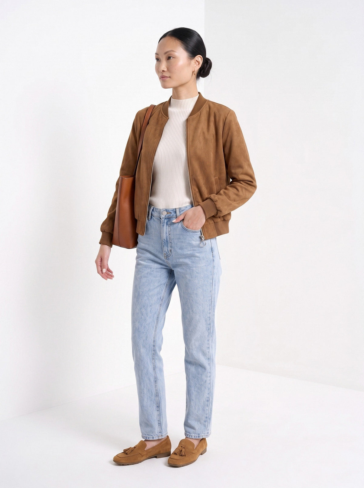 Blandine | Blouson aspect suédé