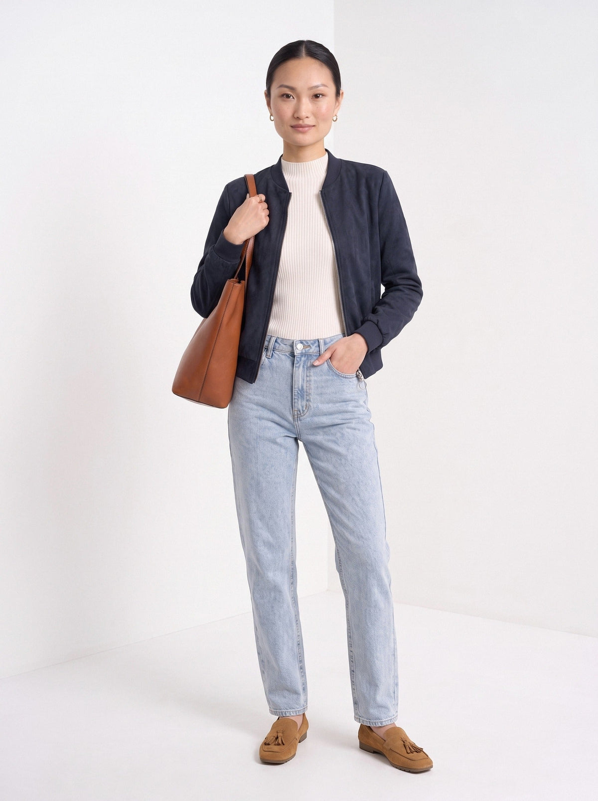 Blandine | Blouson aspect suédé