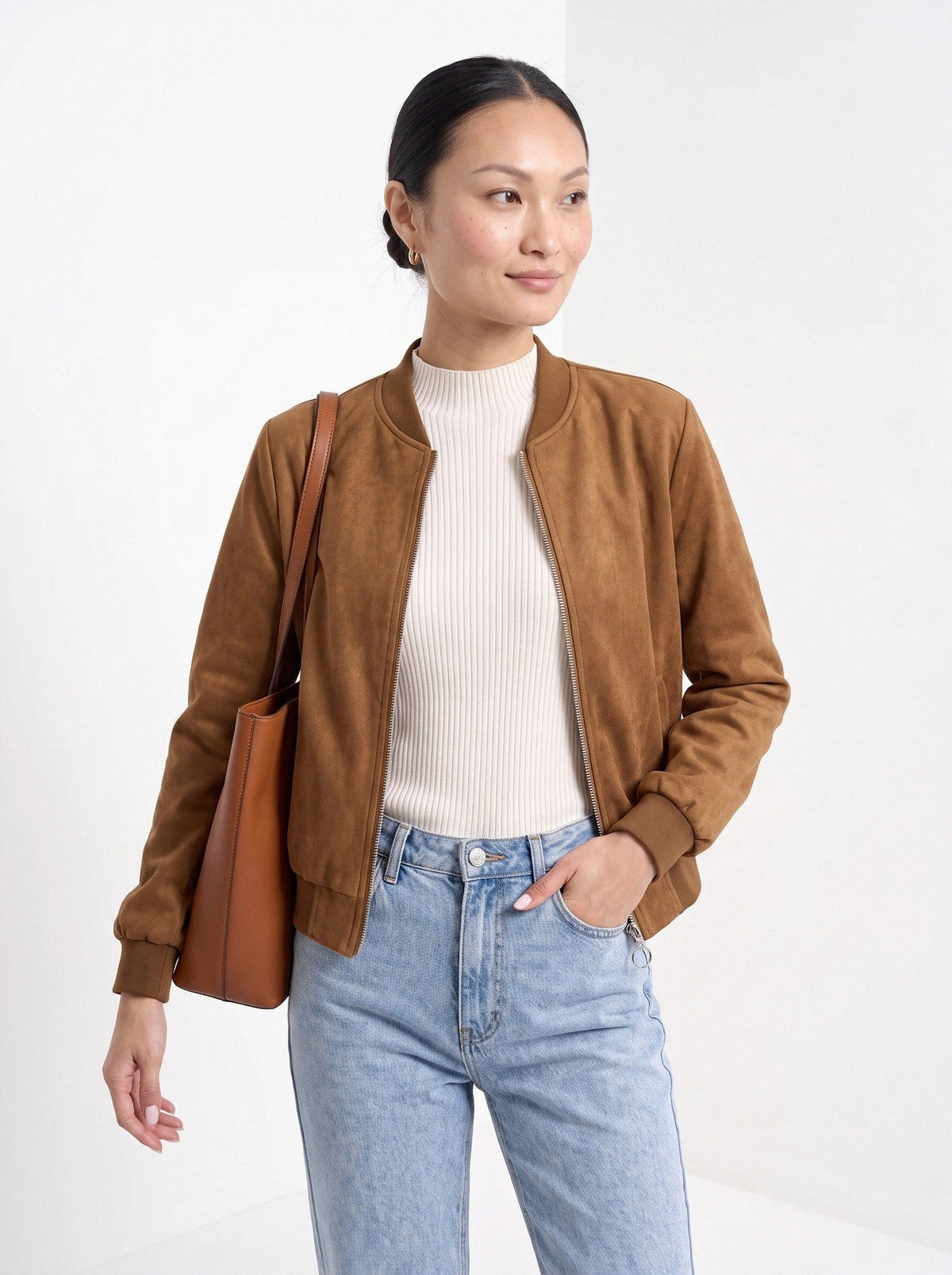 Blandine | Blouson aspect suédé