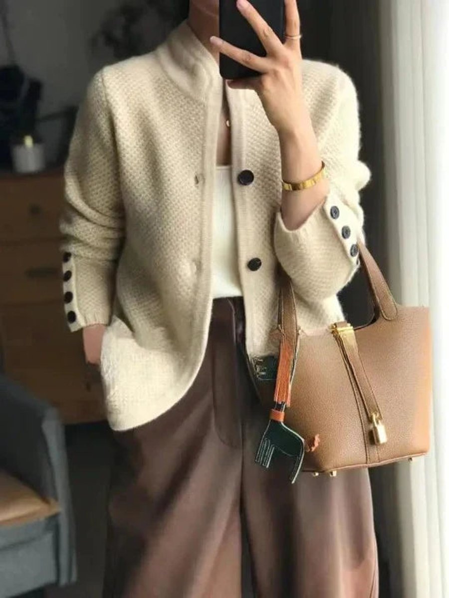 Fantine | Cardigan boutonné col montant